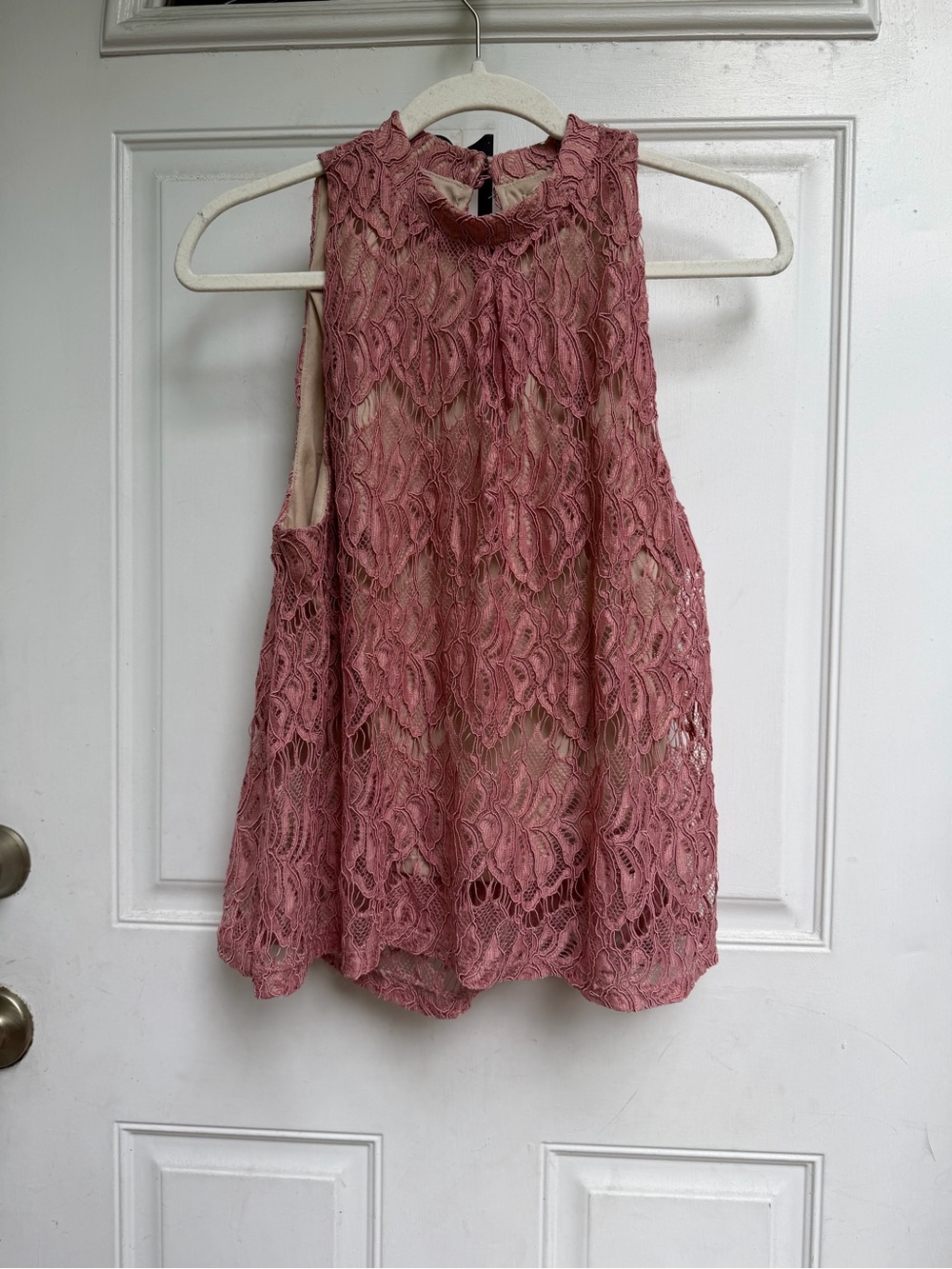 love, Fire Rose Pink Lace Halter Camisole